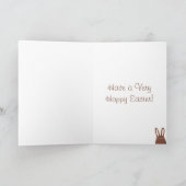 Joli lapin et oeufs décorés Carte de Pâques (Intérieur)