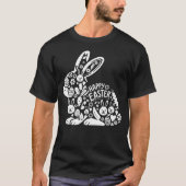 Joli lapin floral T-shirt de Pâques pour les femme (Devant)