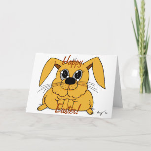 Joli lapin gras "Bonne Pâques !" Carte