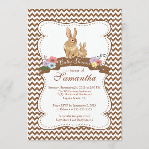 Joli lapin lapin Baby Shower Invitations