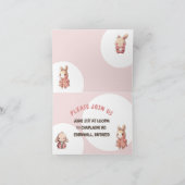 Joli Lapin Rose Doux Invitation Anniversaire (Intérieur)