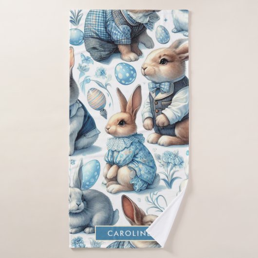 Joli lapin Vintage sans couture (Serviette de bain)
