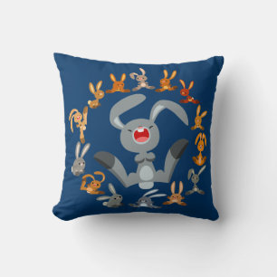 Joli lapins de dessin animé Mandala Coussin