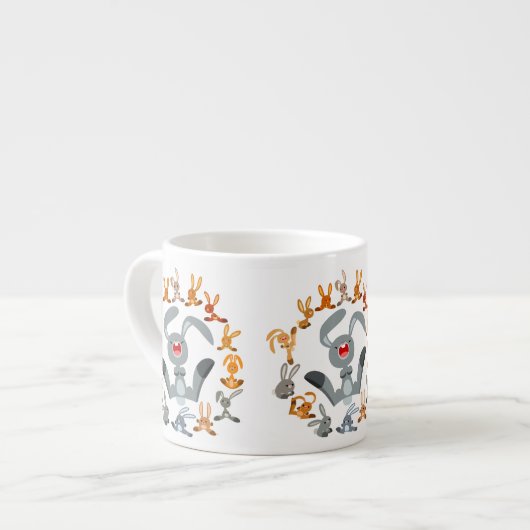 Joli lapins de dessin Mandala Espresso Mug (Devant gauche)