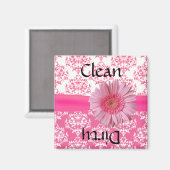 Joli Lave-vaisselle rose Damas Magnet (Recto/Verso)