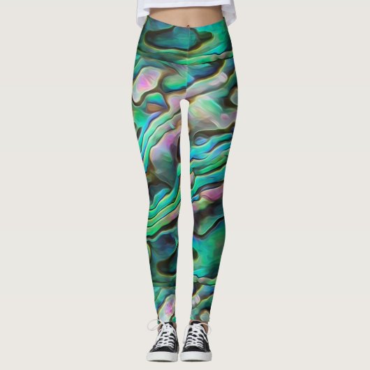 Joli Legging Paua Abalone à l'aquarelle (Devant)