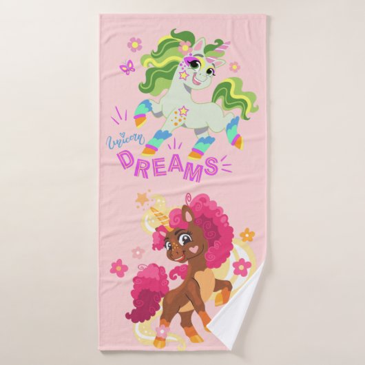 Joli licorne floral (Serviette de bain)