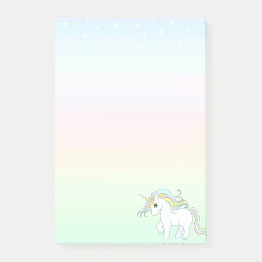 Joli Licorne Magique sur des Post-it de Couleurs P (Devant)