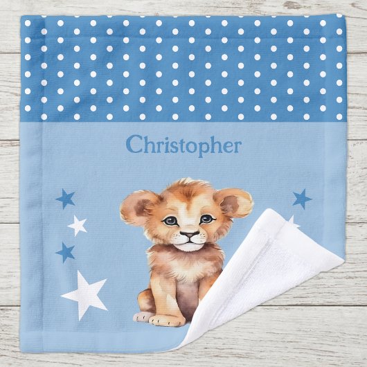 Joli lion ajouter un nom pois étoiles bleu