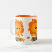 Joli Lion Caricature Jouer Bongos Mug (Devant gauche)