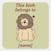 Joli Lion Ce Livre Appartient À Réserver Sticker P (Devant)
