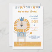Joli Lion Un An Garçon Anniversaire Invitation (Devant)