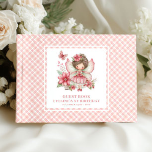 Joli livre d'or Fée Fille Anniversaire Fleurs Blus