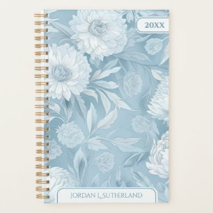Joli logo personnalisé floral aquarelle bleue