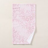 Joli look de dentelle rose Bleu Floral (Serviette à main)