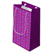 Joli Magenta Coeurs et Fleurs Petit Sac Cadeau (Dos Angle)