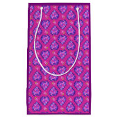 Joli Magenta Coeurs et Fleurs Petit Sac Cadeau (Devant)