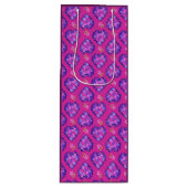 Joli Magenta Coeurs et Fleurs Vin Sac cadeau (Devant)