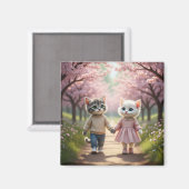 Joli Magnet Chaton de Printemps | Tom & Luna Ceris (Recto/Verso)