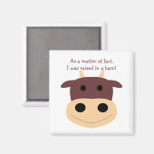 Joli magnet de vache brune (Recto/Verso)