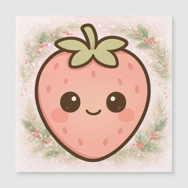 Joli Magnet Kawaii Fraise (Devant)