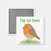 Joli Magnet Oiseau Robin (Recto/Verso)