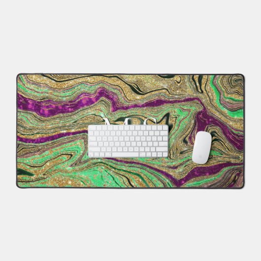 Joli marbre rose vert art faux Parties scintillant (Clavier et souris)