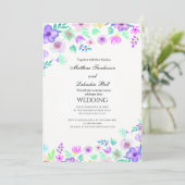 Joli Mariage avec fleurs Invitation (Debout devant)