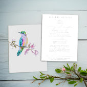 Joli Mariage Colibri Détails Cartes de boîtier