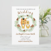 Joli Mariage Couple Lion Groom & Bride Invitation (Debout devant)