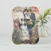 Joli mariage de carte postale vintage (Debout devant)