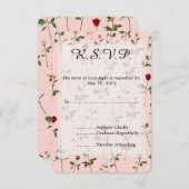 Joli mariage Rose RSVP (Devant / Derrière)