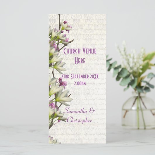 Joli mauve blanc fleurie église programme de maria (Debout devant)