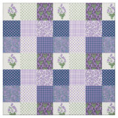 Joli Mauve Faux Patchwork Sweet Violets Tissu (Échantillon)