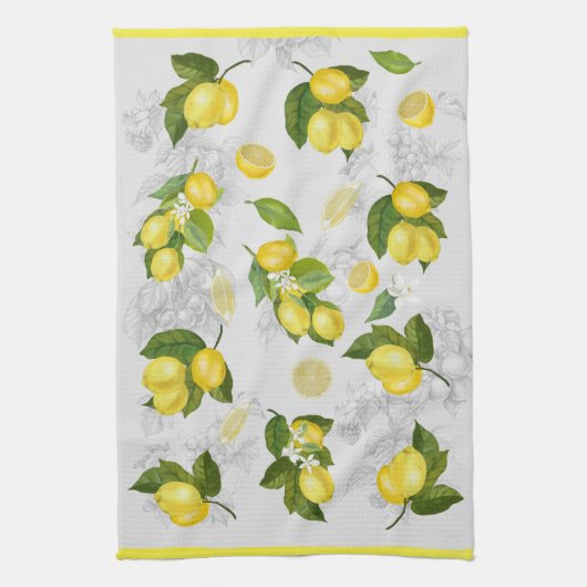 Joli mediteranean Lemon serviette de cuisine (Vertical)