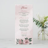 joli menu de fleurs roses botaniques mariage (Debout devant)
