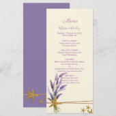 joli Menu de mariage simple étoile de mer (Devant / Derrière)