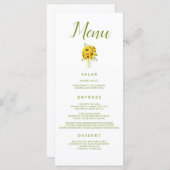 Joli Menu Mariage Tournesol (Devant / Derrière)
