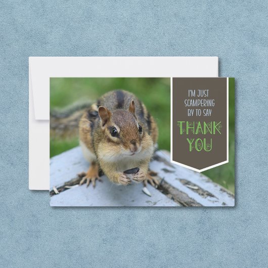 Joli Merci Chipmunk Carte de remerciements plat