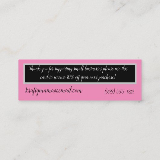 Joli Merci de script Insérer Carte de visite (Dos)