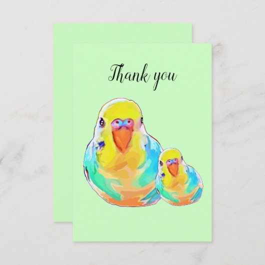 Joli Merci d'oiseau de Parakeet Budgerigar (Devant / Derrière)