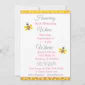 Joli Miel Abeille rose Invitations Baby showers de (Dos)