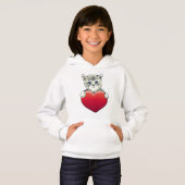 Joli Minou Visage Chat Rouge Coeur (Devant entier)
