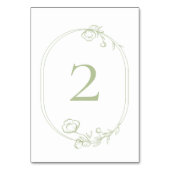 Joli Mint Vert Mariage Floral Numéro de table (Dos)