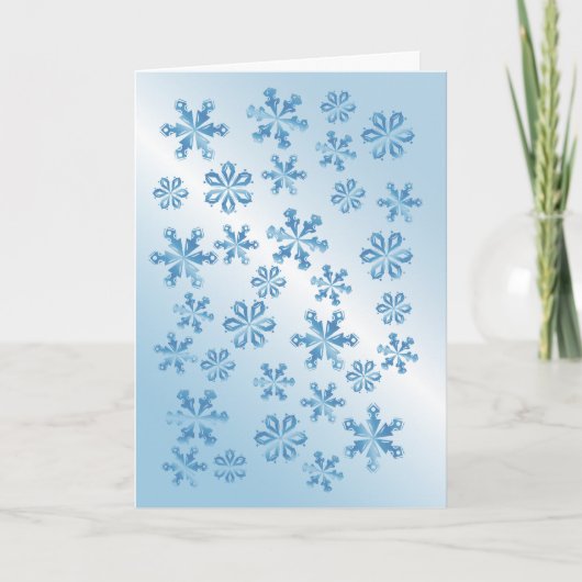 Joli Modèle de carte Blue Snowflake (Devant)