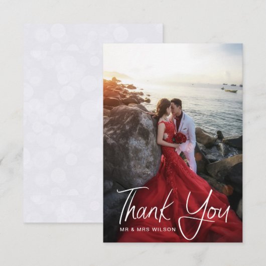 Joli modèle de script moderne | Carte photo de rem (Devant / Derrière)