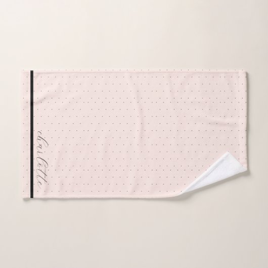 Joli Moderne Élégant Nom De Script Blush Pink Doté (Serviette à main)