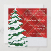 Joli Moderne Snowy Christmas Tree Party Invitation (Devant)