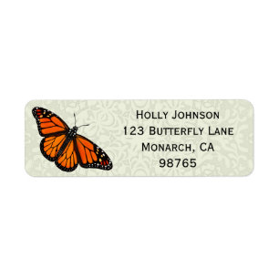 Joli Monarque Étiquettes de adresse papillon
