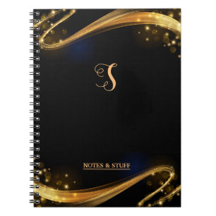 Joli Monogramme Black & Gold Carnet professionnel